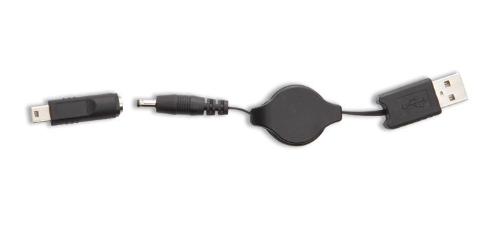 26" Retractable CHARGE-ONLY USB Cable with Mini and Micro USB Tips